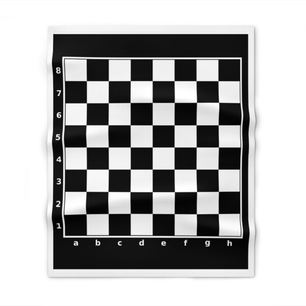 Chess Board Throw Blanket – Black & White Chessboard with File/Rank Labels